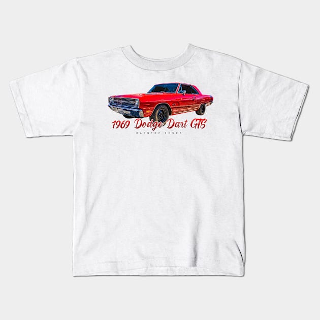 1969 Dodge Dart GTS Hardtop Coupe Kids T-Shirt by Gestalt Imagery